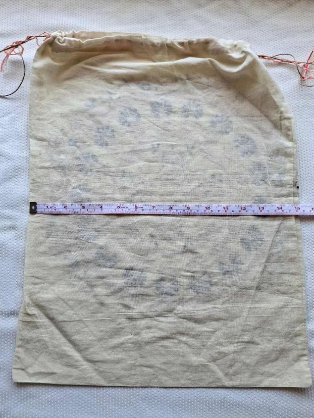 Free People Logo Dust Bag White Blue Boho Drawstring for Handbags Shoes 20 x 15